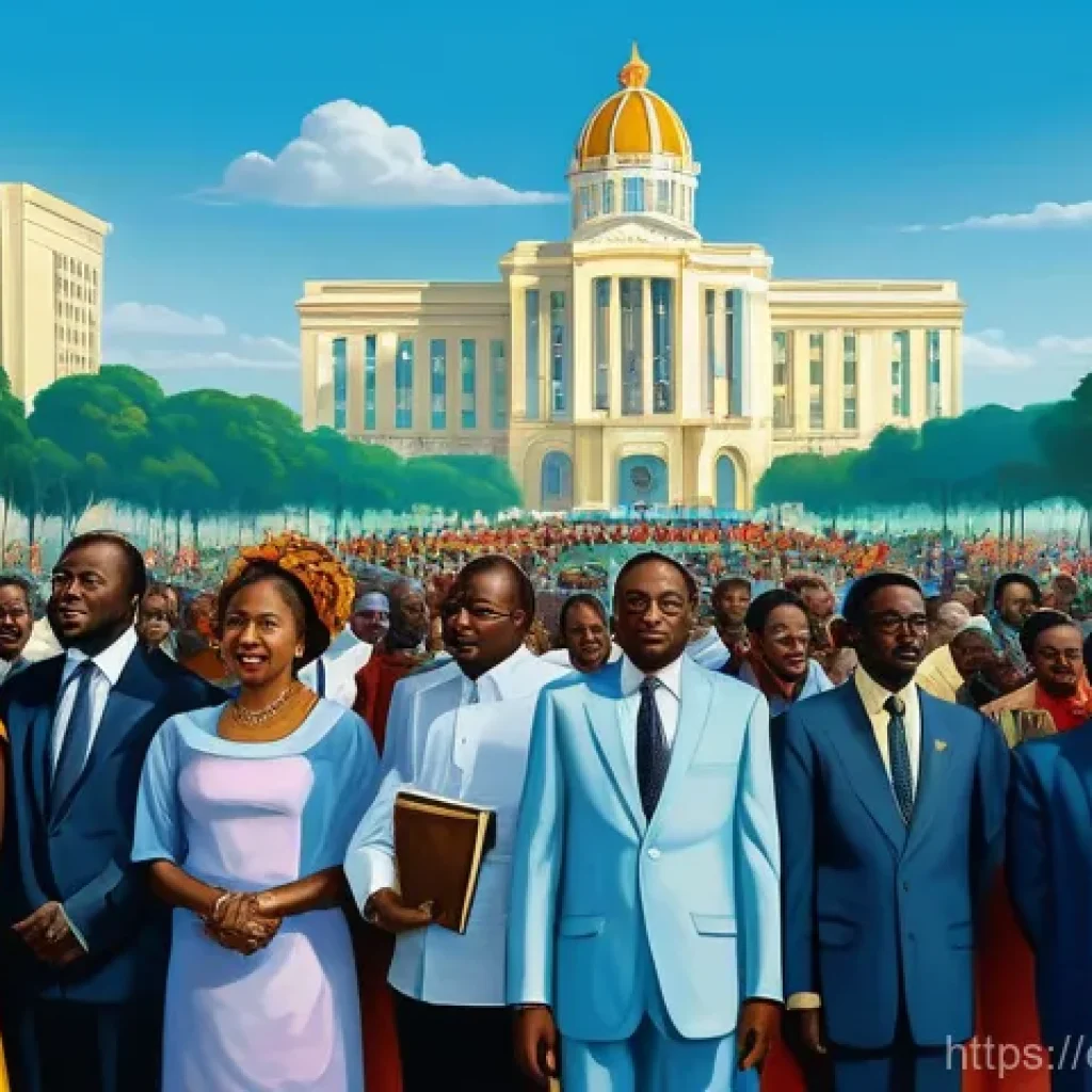 콩고 민주 공화국 헌법 구조 - **Prompt:** "A vibrant, optimistic illustration depicting the 'Constitution of 2006' as a beacon of ...