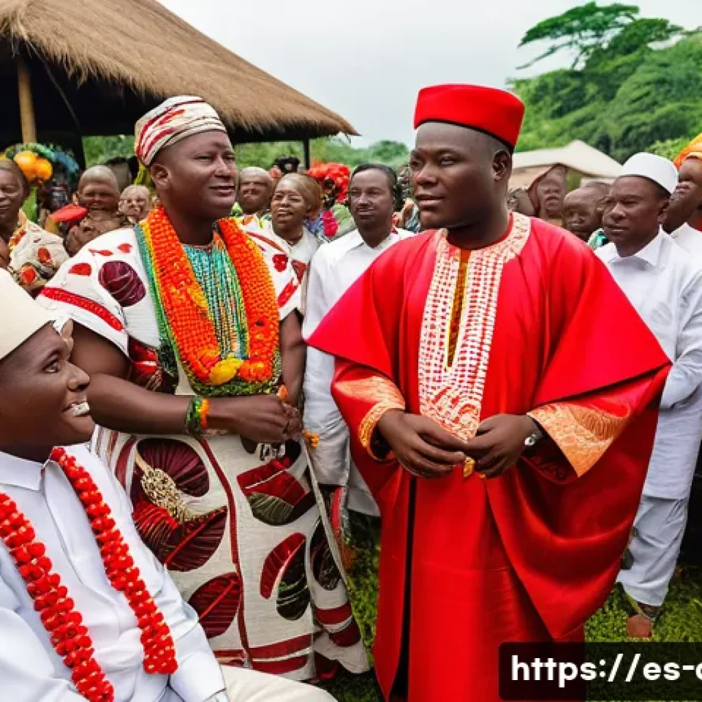 콩고 부족 간 결혼 문화 - A vibrant Congolese wedding ceremony scene set outdoors in a lush village environment, featuring a l...