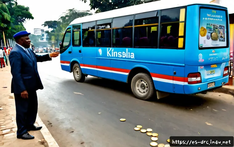 콩고에서의 대중교통 사용법 - Photorealistic street-level scene in Kinshasa, Democratic Republic of Congo, a Spanish-speaking trav...